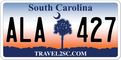 SC license plate ALA427