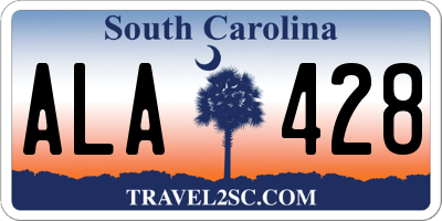 SC license plate ALA428
