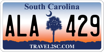 SC license plate ALA429