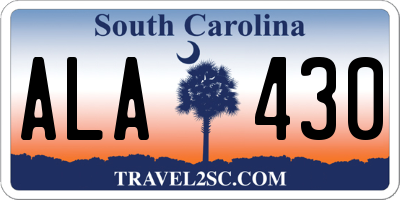 SC license plate ALA430
