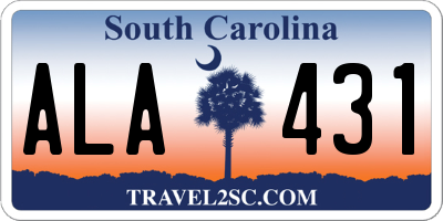 SC license plate ALA431
