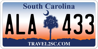 SC license plate ALA433