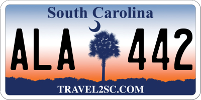 SC license plate ALA442