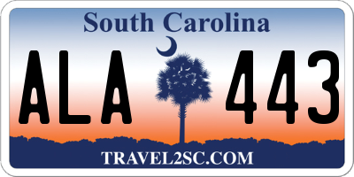 SC license plate ALA443