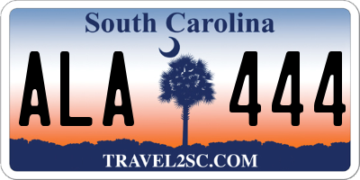 SC license plate ALA444