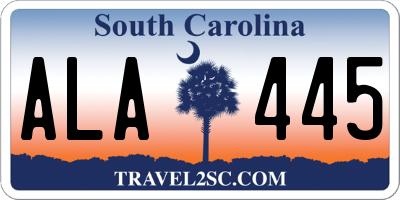 SC license plate ALA445