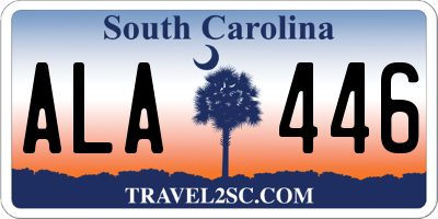 SC license plate ALA446