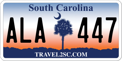 SC license plate ALA447