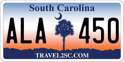 SC license plate ALA450