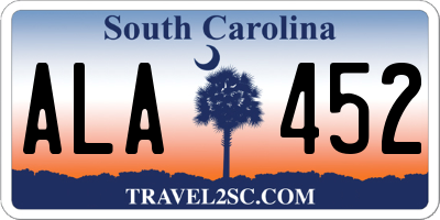 SC license plate ALA452