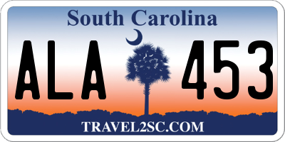 SC license plate ALA453