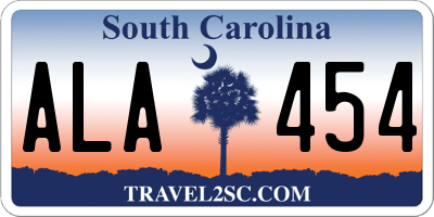 SC license plate ALA454