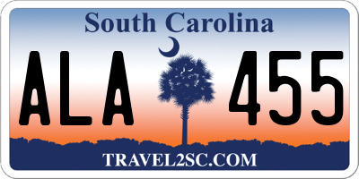 SC license plate ALA455