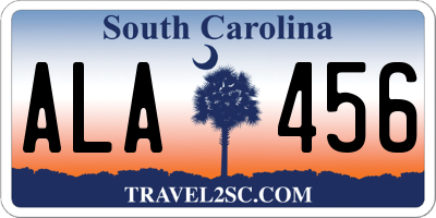 SC license plate ALA456