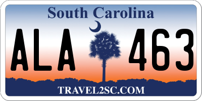 SC license plate ALA463