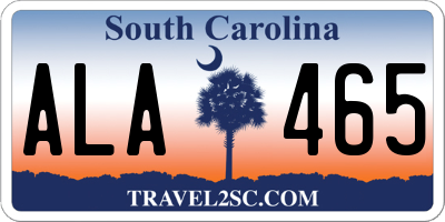 SC license plate ALA465