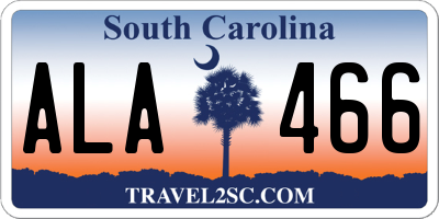SC license plate ALA466