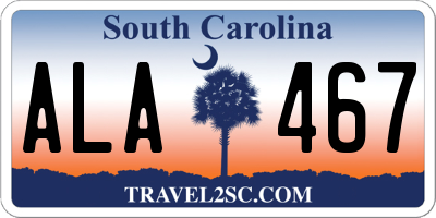 SC license plate ALA467