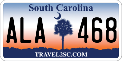 SC license plate ALA468
