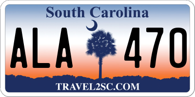 SC license plate ALA470
