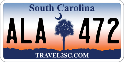 SC license plate ALA472