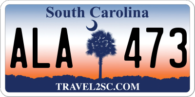 SC license plate ALA473