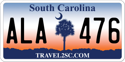 SC license plate ALA476