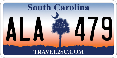 SC license plate ALA479