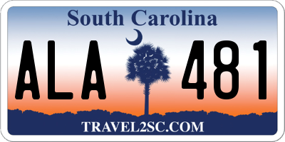 SC license plate ALA481