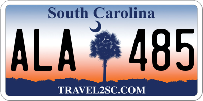 SC license plate ALA485