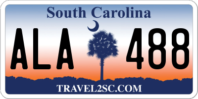 SC license plate ALA488