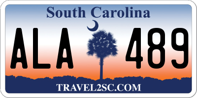 SC license plate ALA489