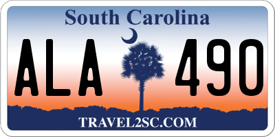 SC license plate ALA490