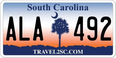 SC license plate ALA492