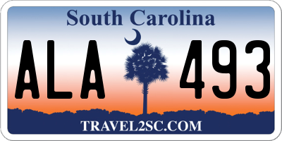 SC license plate ALA493