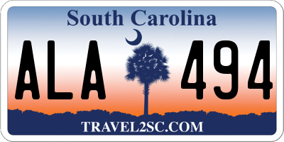 SC license plate ALA494