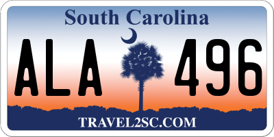 SC license plate ALA496