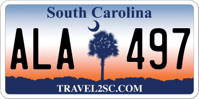 SC license plate ALA497