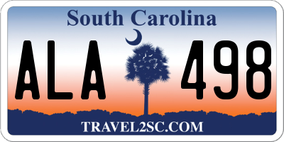 SC license plate ALA498