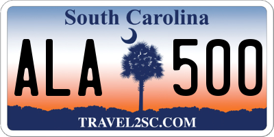 SC license plate ALA500