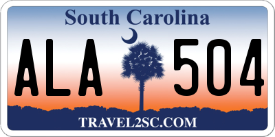 SC license plate ALA504