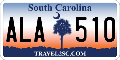 SC license plate ALA510
