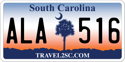 SC license plate ALA516