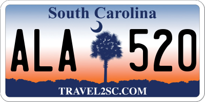 SC license plate ALA520