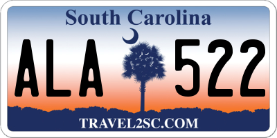 SC license plate ALA522