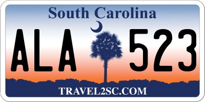 SC license plate ALA523