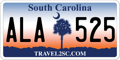SC license plate ALA525
