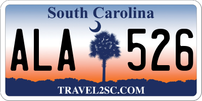 SC license plate ALA526