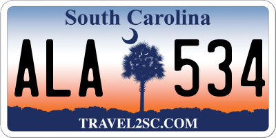 SC license plate ALA534