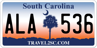 SC license plate ALA536